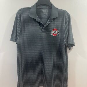 OSU Men's Gray Striped Polo Shirt